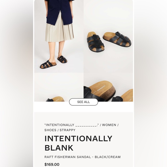 INTENTIONALLY BLANK Raft Fisherman Sandal Black New - Picture 13 of 16